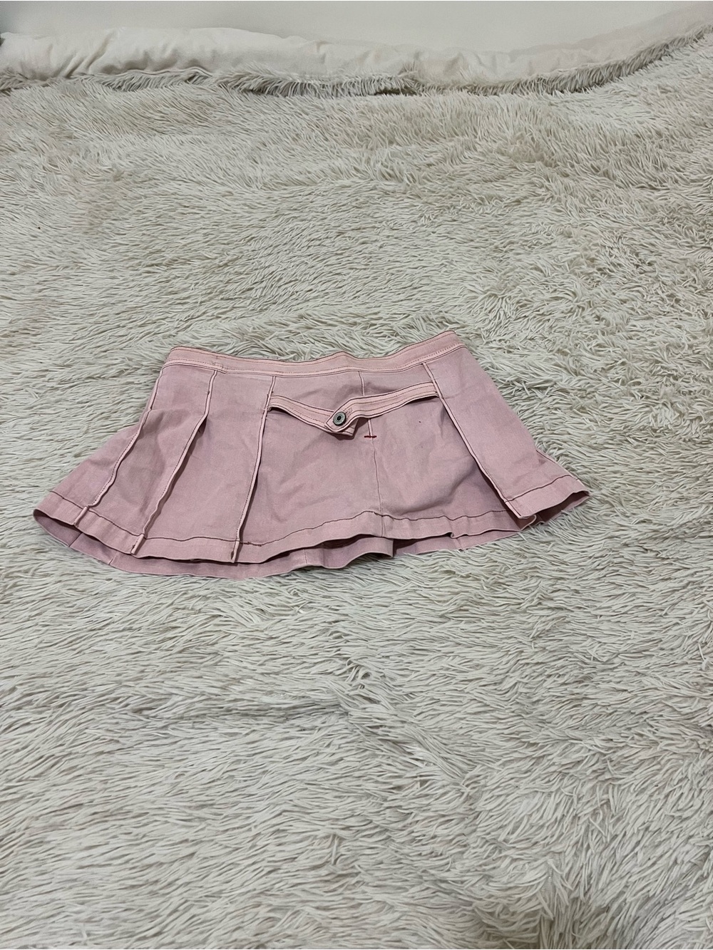 Pink Pleated Mini Skirt